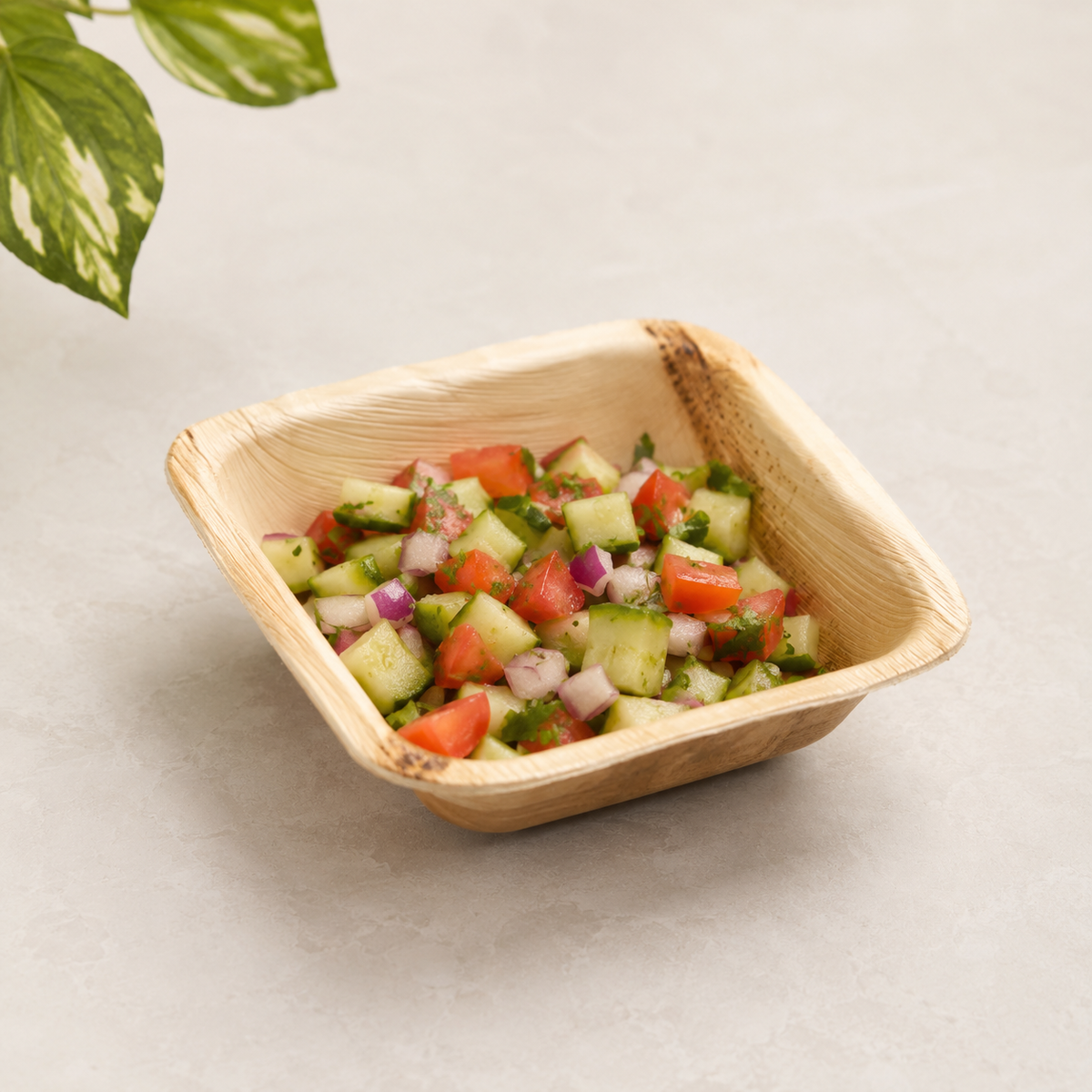 Square Areca Leaf Bowl - 04 Inches | Orika Naturals