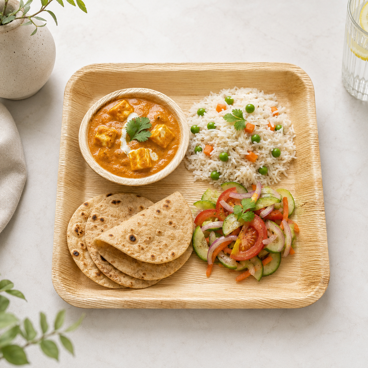 Square Areca Leaf Plate - 10 Inches | Orika Naturals