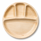 Round Areca Leaf Partition Plate - 12 Inches, 4 Compartments | Orika Naturals
