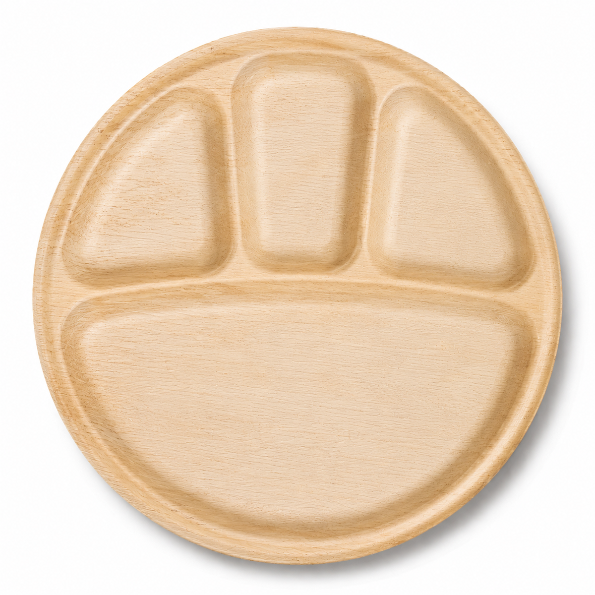 Round Areca Leaf Partition Plate - 12 Inches, 4 Compartments | Orika Naturals