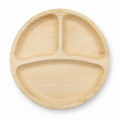 Round Areca Leaf Partition Plate - 10 Inches, 3 Compartments | Orika Naturals