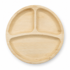 Round Areca Leaf Partition Plate - 10 Inches, 3 Compartments | Orika Naturals
