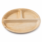 Round Areca Leaf Partition Plate - 10 Inches, 3 Compartments | Orika Naturals