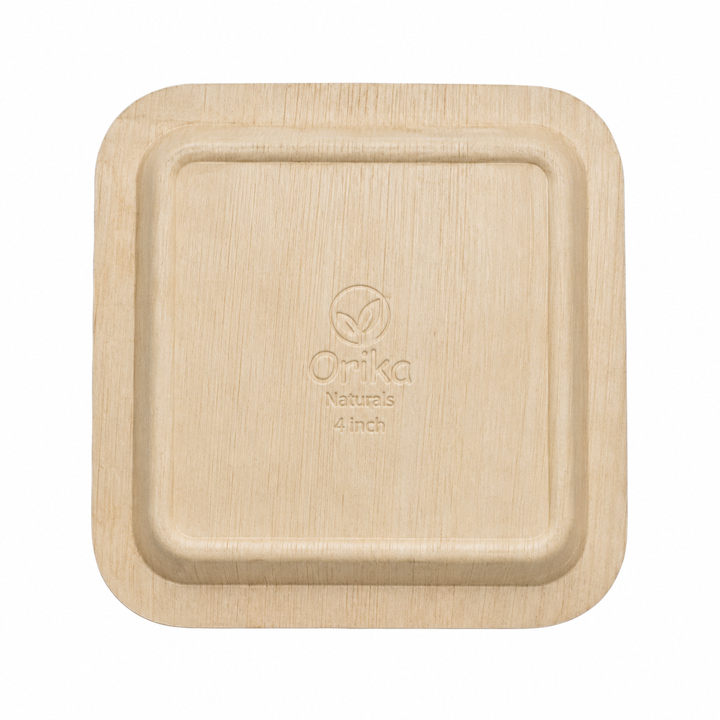 Square Areca Leaf Plate - 04 Inches | Orika Naturals