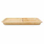 Square Areca Leaf Partition Plate - 10 Inches, 4 Compartments | Orika Naturals