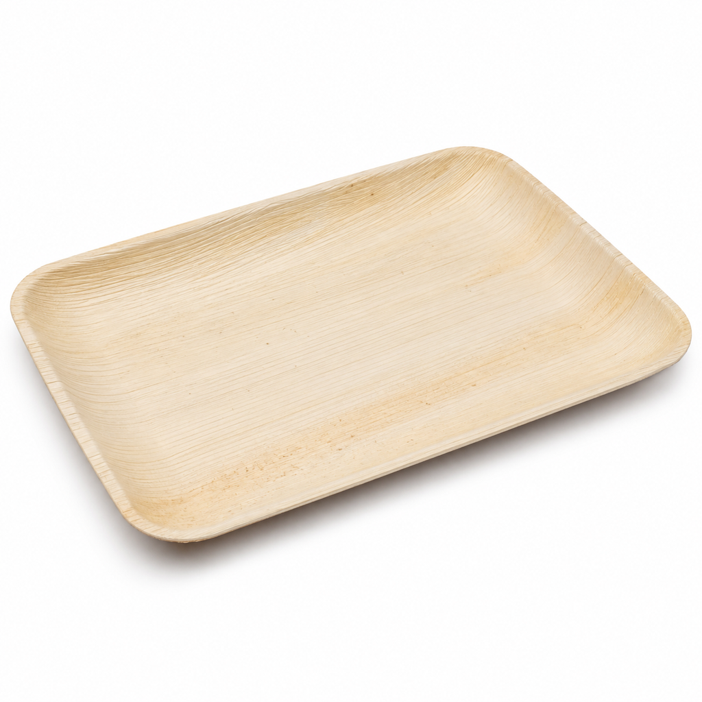 Rectangular Areca Leaf Partition Plate - 6 X 9 Inches | Orika Naturals