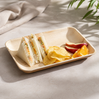 Rectangular Areca Leaf Partition Plate - 6 X 9 Inches | Orika Naturals
