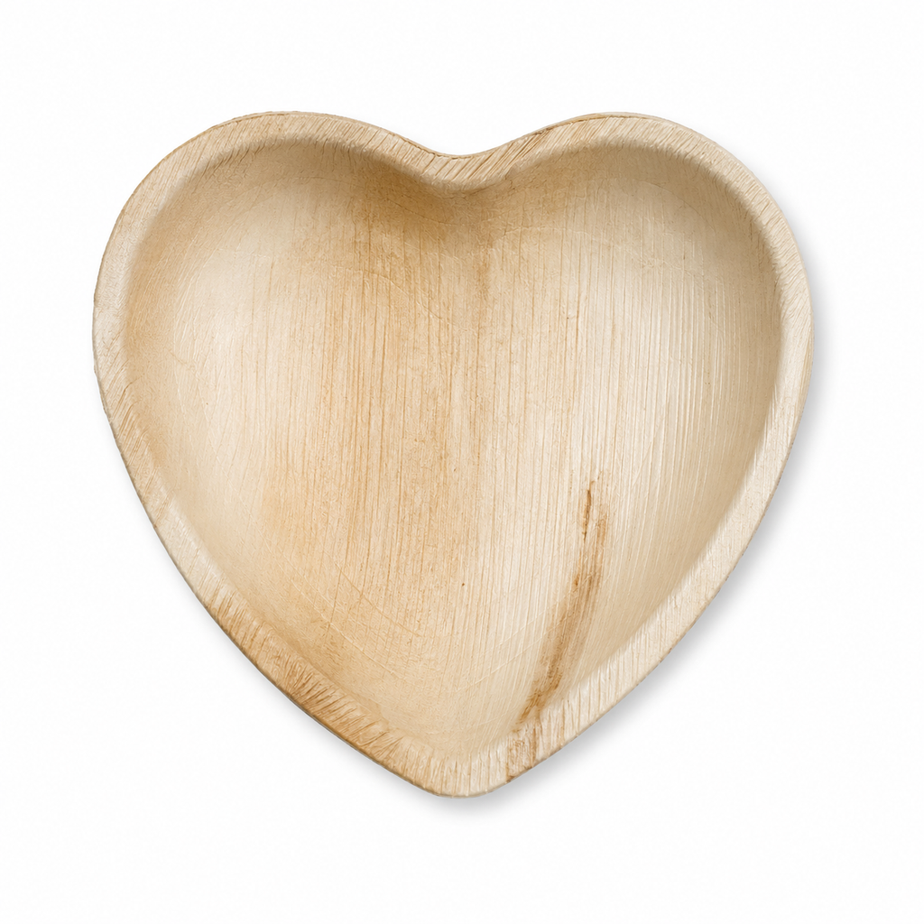 Heart-Shaped Areca Leaf Plate - 04 Inches | Orika Naturals