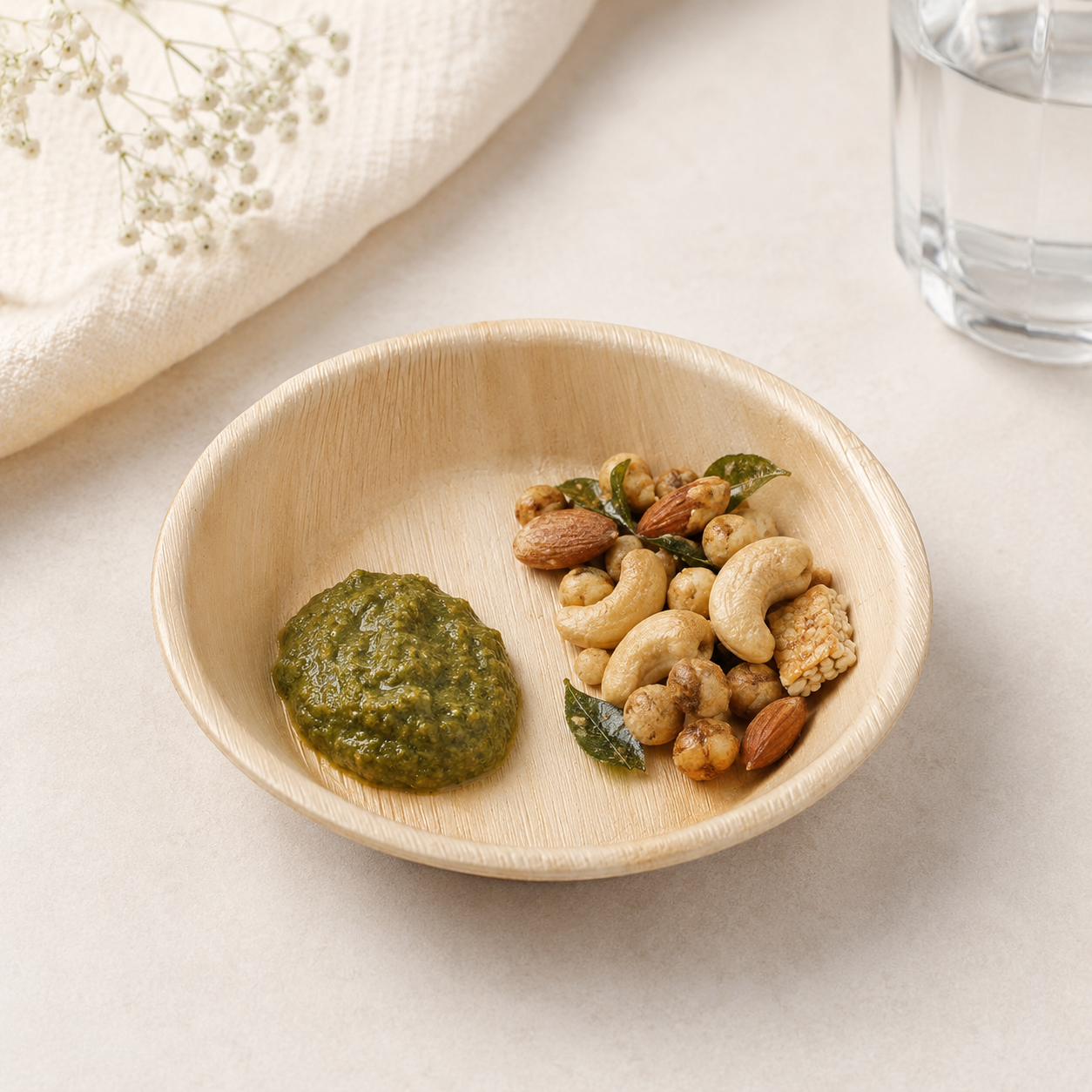 Round Areca Leaf Bowl - 4.5 Inches | Orika Naturals