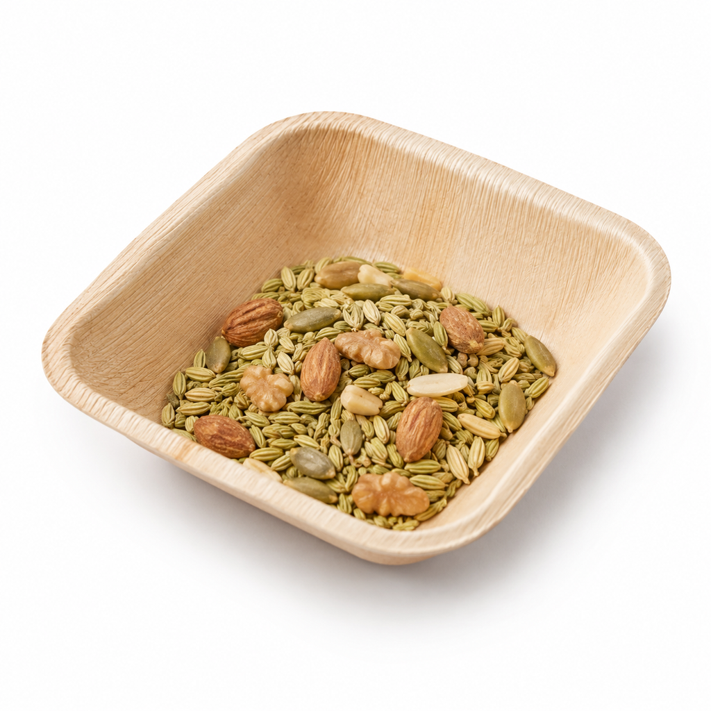 Square Areca Leaf Bowl - 2.5 Inches | Orika Naturals