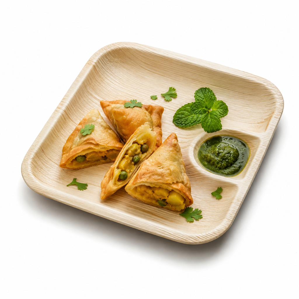 Square Areca Leaf Plate - 07 Inches | Orika Naturals