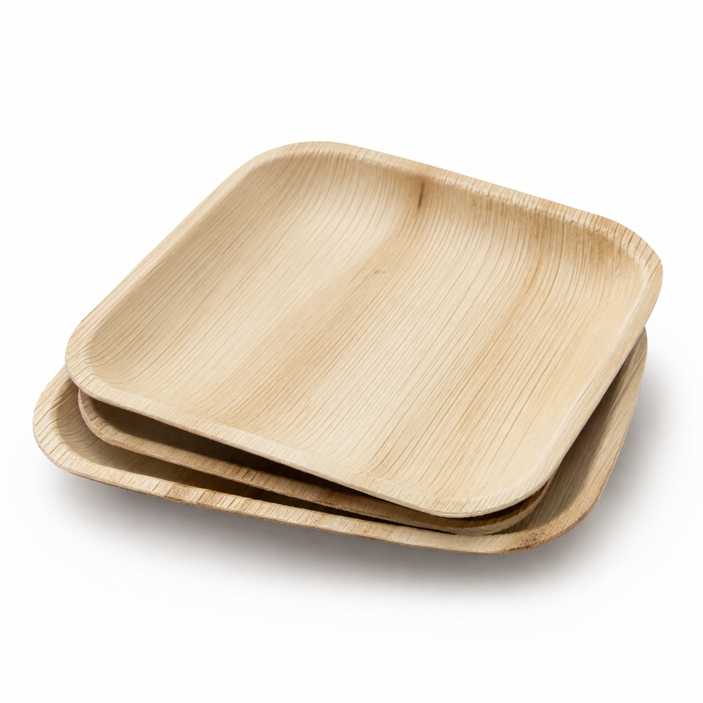Square Areca Leaf Plate - 07 Inches | Orika Naturals