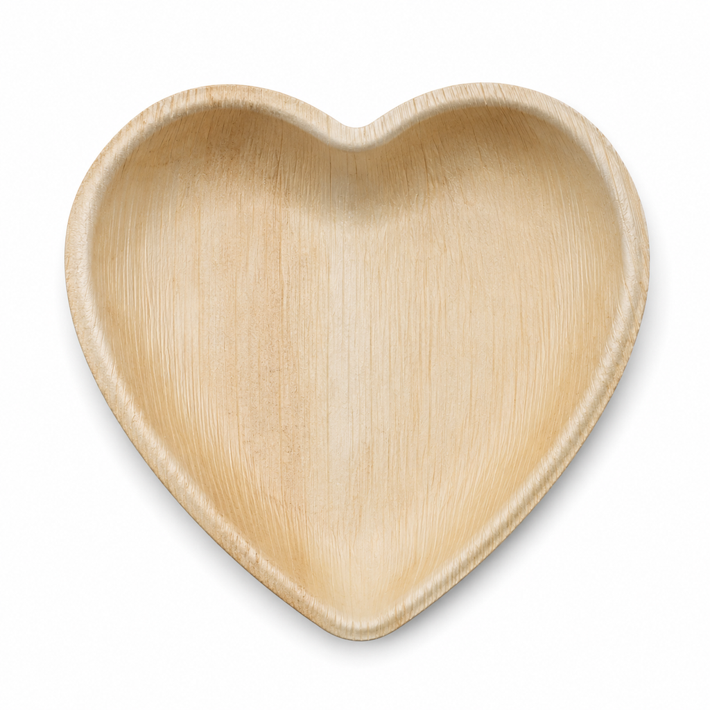 Heart-Shaped Areca Leaf Plate - 6.5 Inches | Orika Naturals