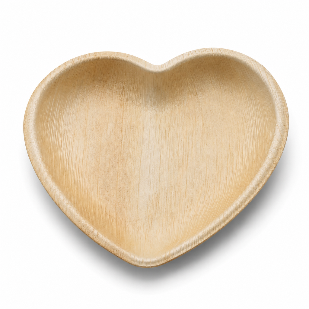 Heart-Shaped Areca Leaf Plate - 6.5 Inches | Orika Naturals