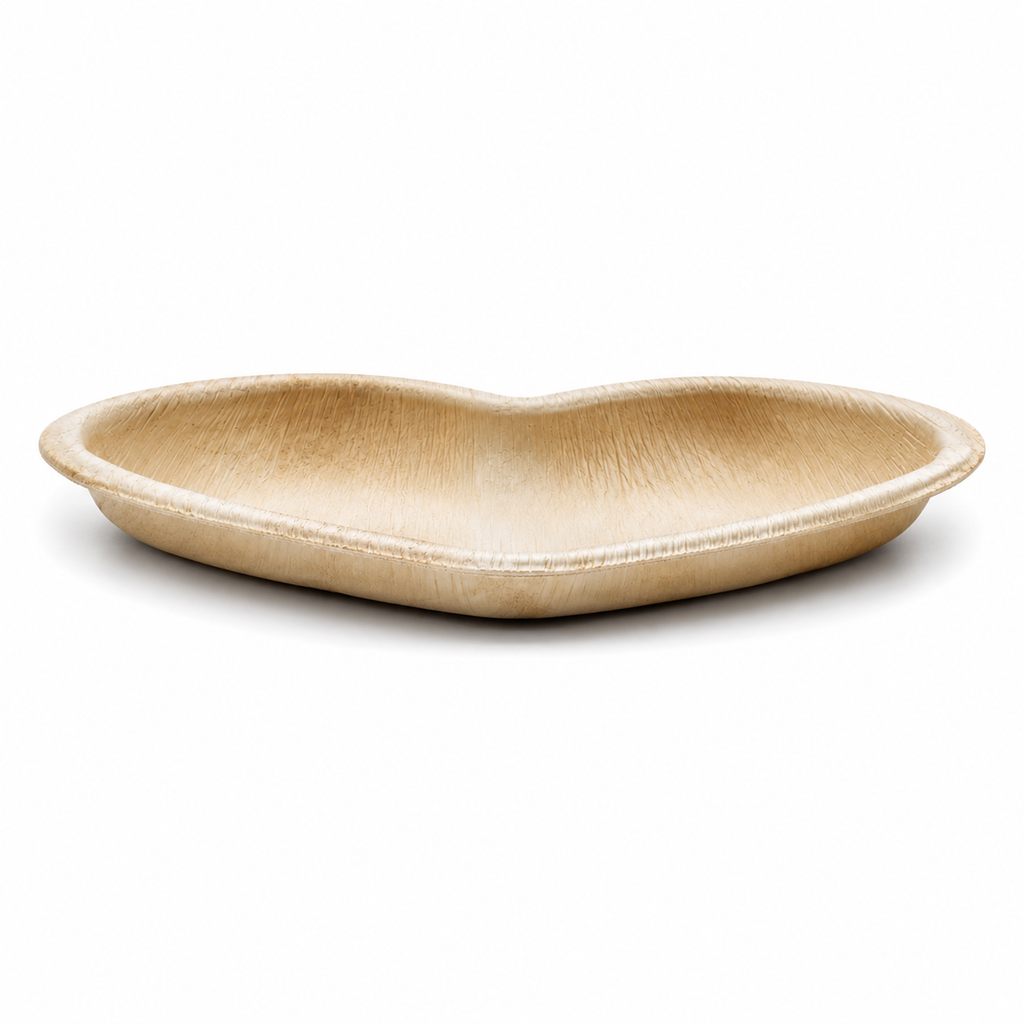 Heart-Shaped Areca Leaf Plate - 6.5 Inches | Orika Naturals