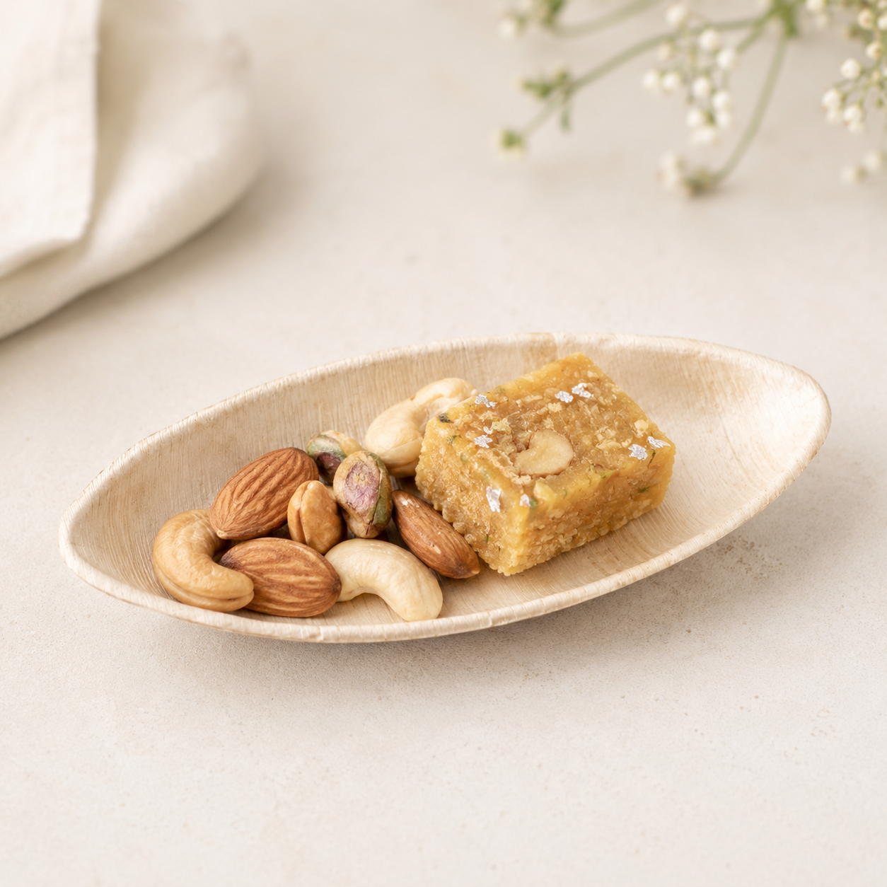 Boat-Shaped Areca Leaf Plate - 2.5 X 4.5 Inches | Orika Naturals